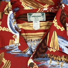 Vintage 90s KAMEHAMEHA Rayon Island Hula Girls Men's Aloha Hawaiian Shirt L