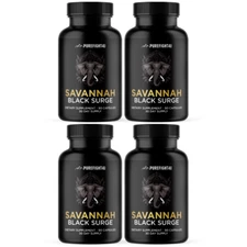 Savannah Black Surge Dietary Supplement for Peak Performance Capsules 4 Bottles