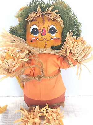 2007 Annalee Scarecrow Mouse Fall Thanksgiving Autumn Doll Pose-able Straw Vtg