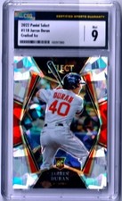 RARE #'d 25 /25 JARREN DURAN Cracked Ice Prizm 2022 Panini Select #118 RC CSG 9