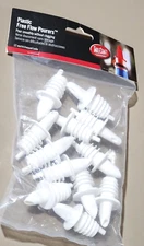 TableCraft 35W Plastic Free Flow Pourer Liquor Bottle Pourer 12 Pack, White