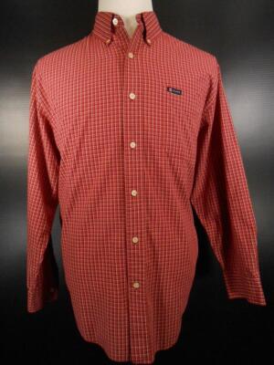 Beautiful Men's Large Ralph Lauren Chaps Easy Care Red Plaid Button-Down Shirt