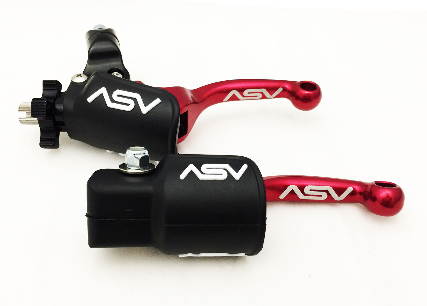 ASV F3 Shorty Red Front Brake Clutch Perch Levers Dust Covers Honda