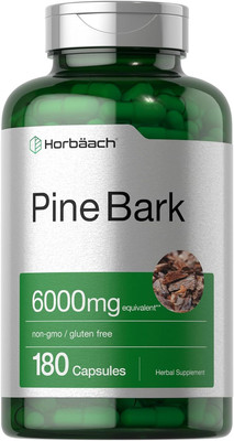 Horbäach Pine Bark Extract | 6000 Mg | 180 Capsules | Standardized to Contain 75