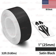 1" Roll Vinyl Pinstriping Pin Stripe Line Tape Decal Sticker 25mm SATIN BLACK