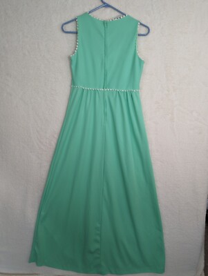 Vintage JC PENNEY Fashions Mint Green Dress MAXI Fun Detail Spring Church |  eBay