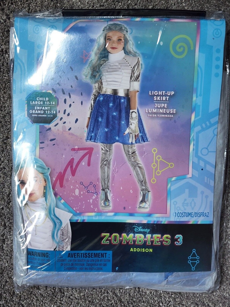 addison zombies blue dress Disney 3 Halloween Costume this stylish fitted prom dresses long Chic Long Sleeve Scoop Women's Wide US Size:8W