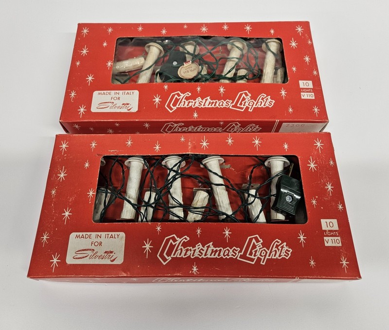 Silvestri Mini Candle Christmas Lights - 2 Packs of 10. Italian! Tested! Holiday