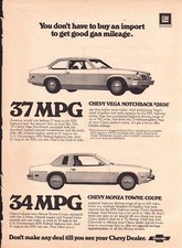 1975 Chevy Vega Notchback And Monza Towne Coupe Print Ad