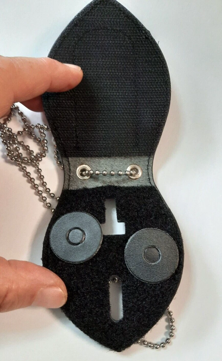 BADGE HOLDER mit Gürtel-Clip + Kette für Police Abzeichen USA Marke belt + neck