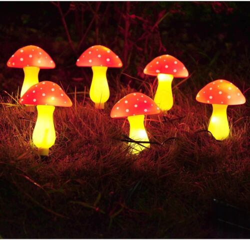 Outdoor Solar Mushroom Lights LED Solar Garden Decor Stake Light Patio Yard Lawn - Picture 10 of 14