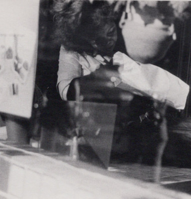 REFLECTION THROUGH DINER GLASS - NYC Window Scene 1977 Gelatin Silver Photograph