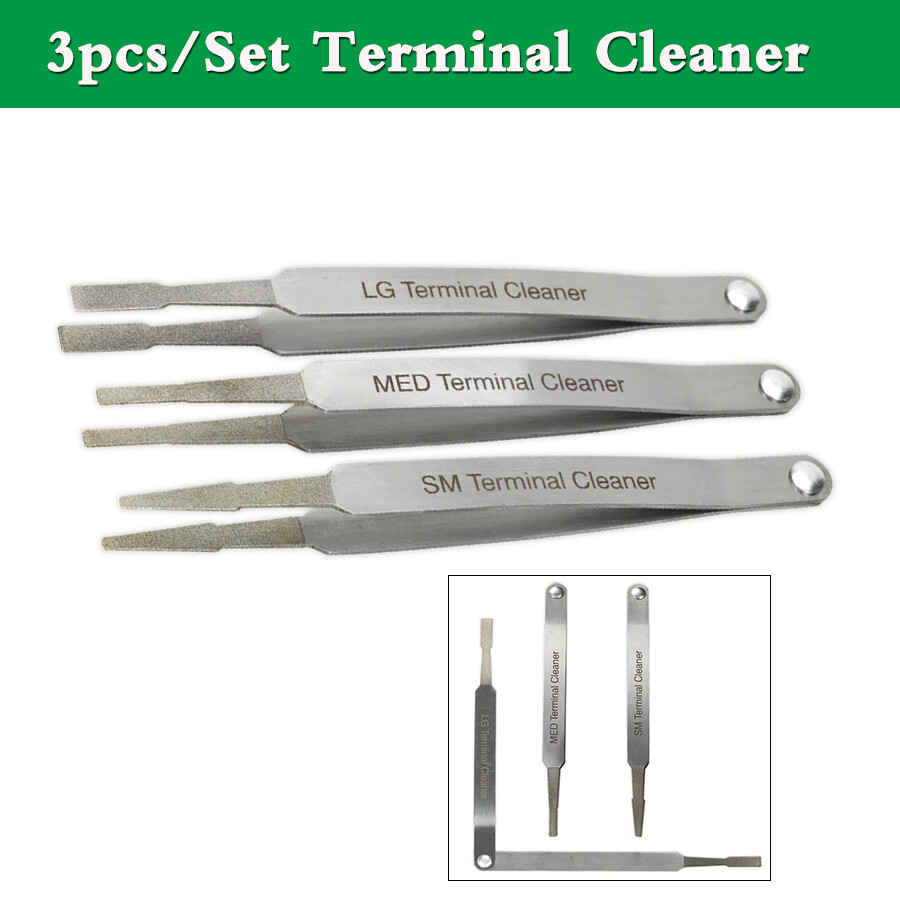 3pcs/Set Diamond Grip Electrical Terminal Cleaner Tool Wiring Tweezer