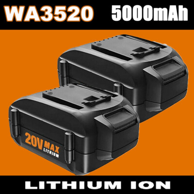 2X 5.0AH For WORX 20V Max Lithium Power Tool Battery WA3520 WA3575 WA3525 WA3578