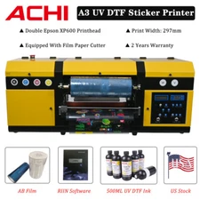 A3 UV DTF Transfer Sticker Printer Machine AB Film 500ML INK Double XP600 Nozzle