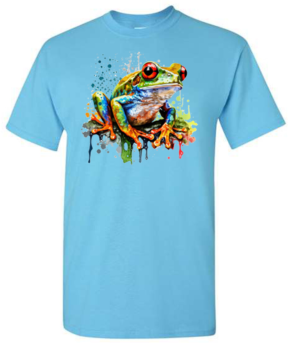 Tree Frog T-Shirt #6 Watercolor Print Tee Love Nature Amazon Rainforest  Gift New