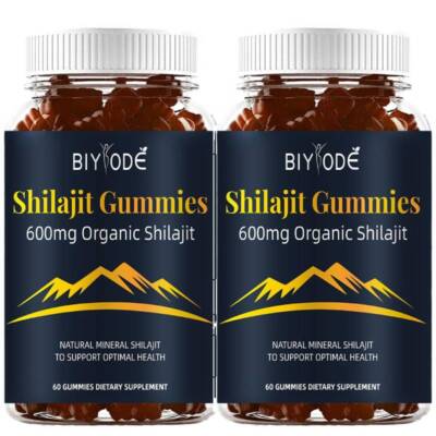 2X Shilajit Gummies Pure100% Himalayan-Organic Shilajit Resin Natural Supplement