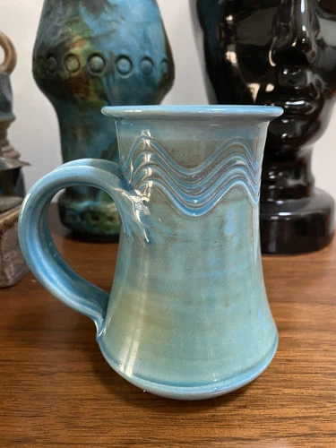 Vintage 1978 Dryden Original Pottery Mug Light Blue Excellent