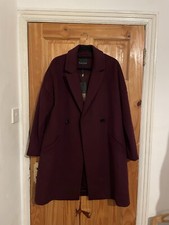Phase Eight Emery Double Breasted Wool Coat In Port