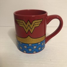 Wonder Woman DC Comics Logo Coffee Mug Cup Red Blue Gold Coffee Cup 14oz