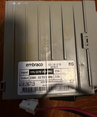 Embraco W10186719 Inverter Board Refrigerator Gray Electric