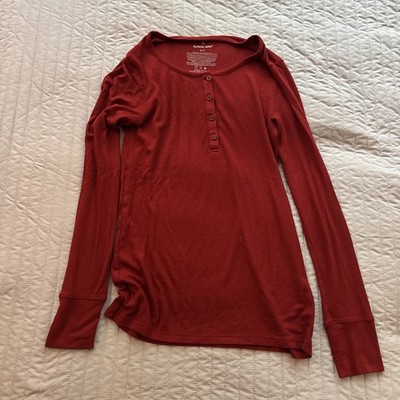 Tommy John Women s Downtime Henley Top S Red