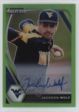 2021 Panini Prizm Draft Picks Lime Green 19/23 Jackson Wolf #PDP129 Auto yl0