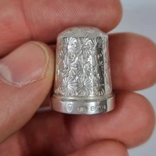 Antique Solid Silver Thimble Birmingham 1916 James Swann