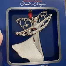 New Regent Square Christmas Silver Angel Collectible Ornament Fine Crystal2025