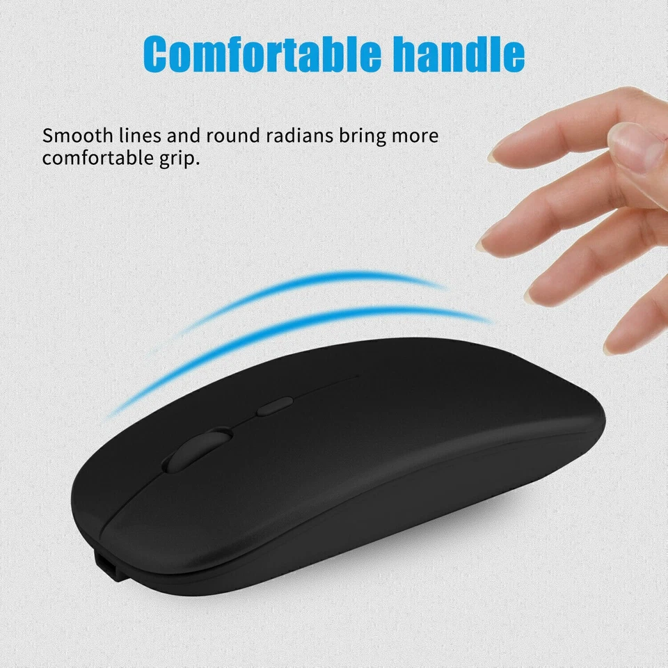2.4GHz Wireless Optical Mouse USB Rechargeable RGB Cordless Mice For PC Laptop - Image 2 of 4