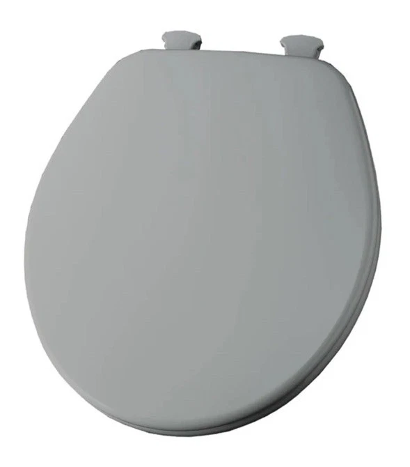 Asiento de inodoro redondo Church by Bemis 540EC 162 fácil de limpiar, plateado, madera esmaltada Foto 2 de 4