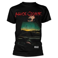 Alice Cooper Road Cover Tracklist Black T-Shirt NEW OFFICIAL