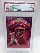 2020 Donruss Optic MIKE TROUT Diamond Kings Pink Velocity 037/199 PSA 9, POP 6