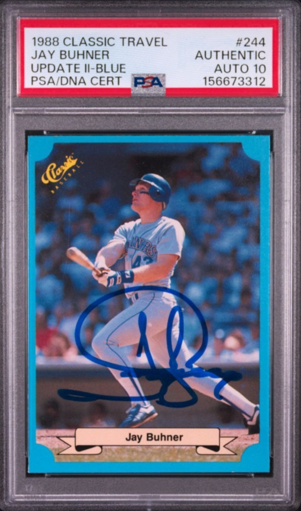 1988 Classic Update #244 Jay Buhner Signed Rookie Card Autograph RC PSA 10 Auto