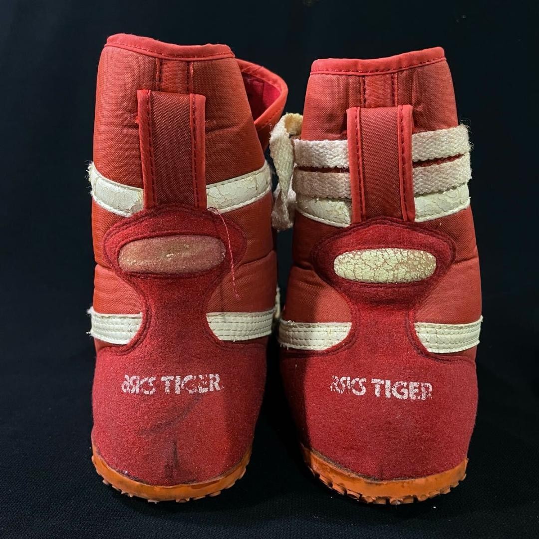 VTG 80s Asics Tiger AD-107 Boxing Wrestling Shoes Red Size 26.5cm