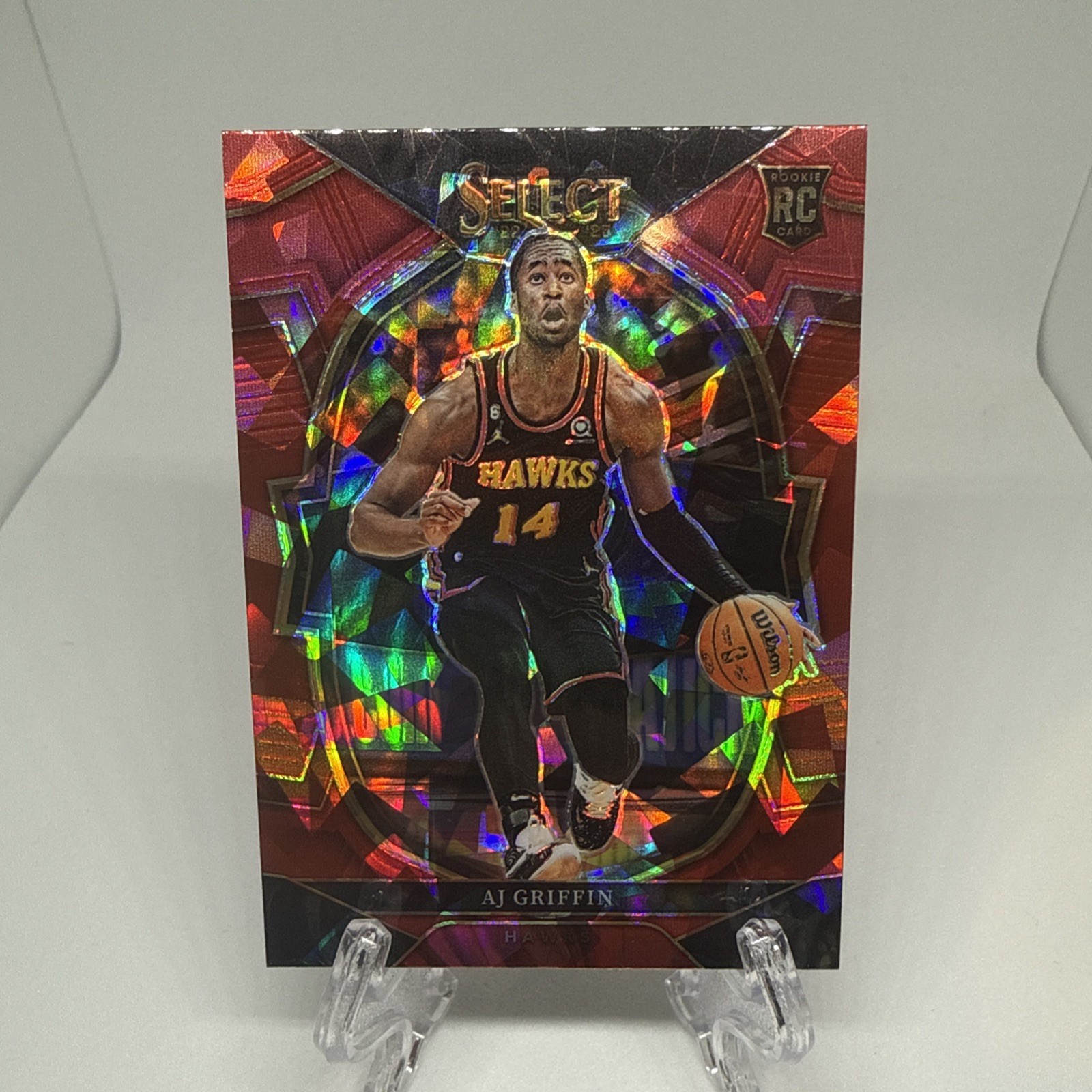 2022-23 Panini Select AJ Griffin Red Cracked Ice Prizm Concourse Rookie RC #88