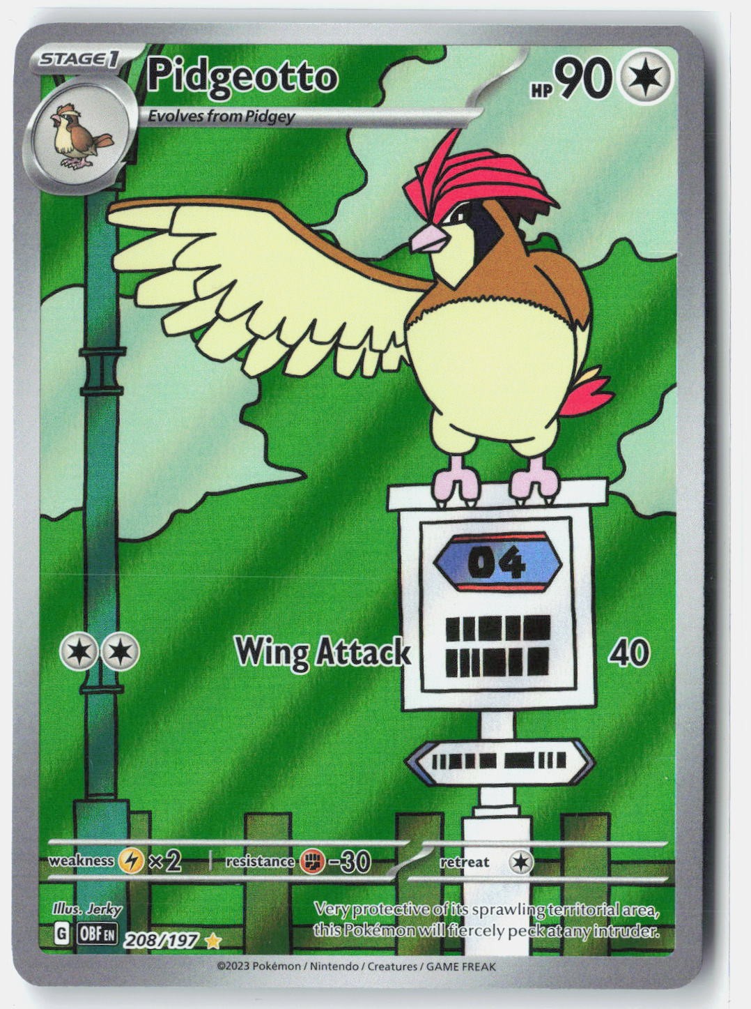 Pidgeotto SV03: Obsidian Flames 208/197 Pokemon Card Holo