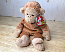 1995 Bongo the Monkey tan tail - Ty Beanie Babies - Excellent Clean w/ tags