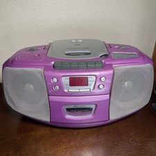 Lavender Purple Lenoxx Sound Boombox CD Cassette AM/FM Y2K WORKS