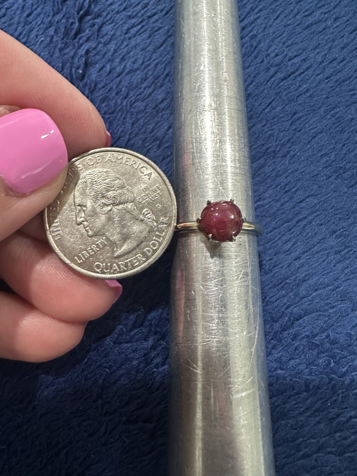 14k Yellow Gold Round Ruby Solitaire Ring, Size 6… - image 5