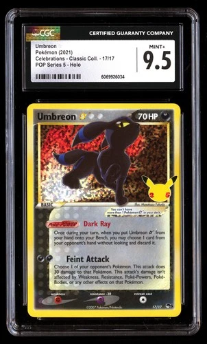 CGC 9.5 Umbreon ? 17/17 Pok�mon Celebrations Classic . 2021 English
