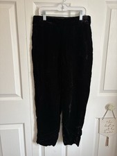 J. Crew Women s Easy Pull On Velvet Velour Pant Black Ankle Size 0 Holiday