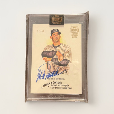 Topps Allen & Ginter Signature Series 2021 Jorge Posada Yankees Auto  11/50