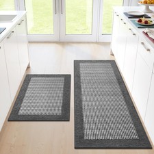 Kitchen Mats for Floor, Non-Slip Kitchen Rugs Set of 2 PCS, Super Absorbent W...