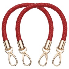2 Pcs Leather Purse Strap, Braided Purse Replacement, Bright Red