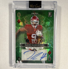 Wild Card 5 Card Draw Stacked Deck Jadon Haselwood Rookie Auto 2/3 #SD-JHA. rookie card picture