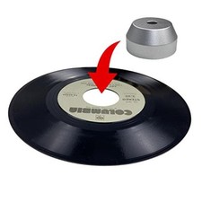 Silver 45 RPM Record Adapter - 7" Aluminum - Solid Aluminum - Silver