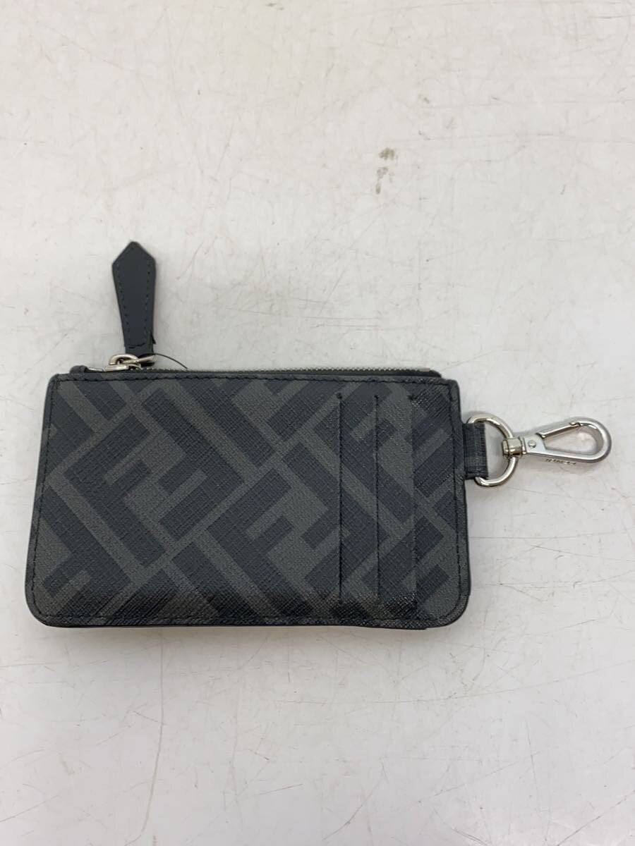 FENDI Leather Card Case, Black, Men's, 7M0343, Zucca, Pass Case, Coin Case, Mini thumbnail 2