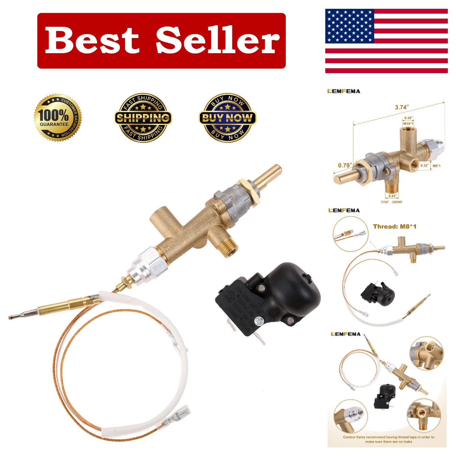 Parts: Thermocouple & Safety Control Valve Set