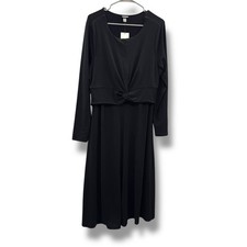 A New Day NWT Black Twist Front Long Sleeve Dress Women's XXL Workwear